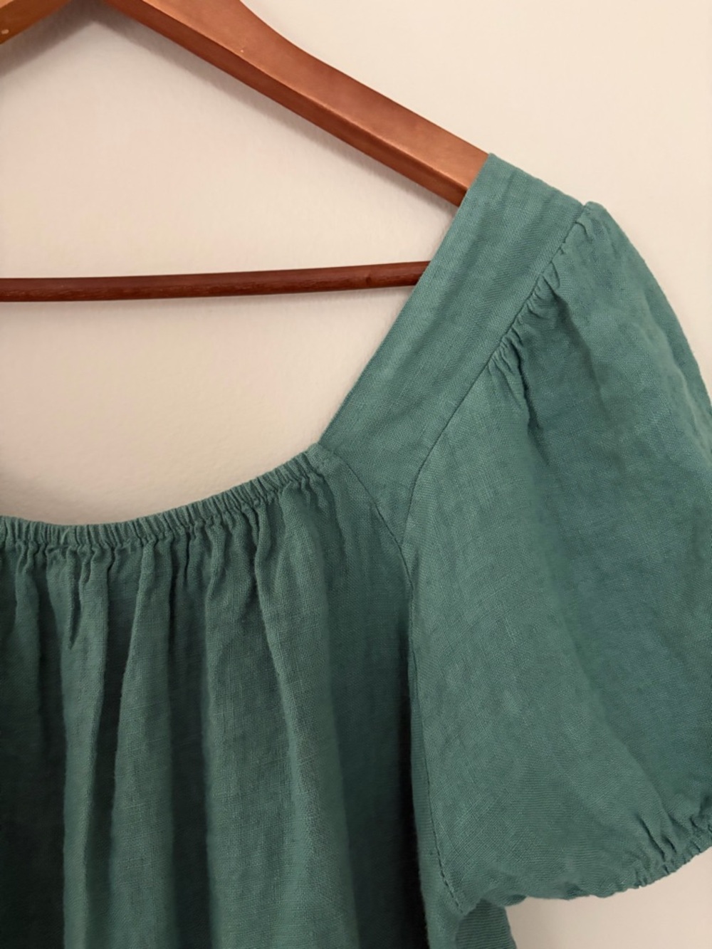 Linen Italian Made Blouse Top by Bellambra Green Breathable NWT Women’s Large - Picture 5 of 15